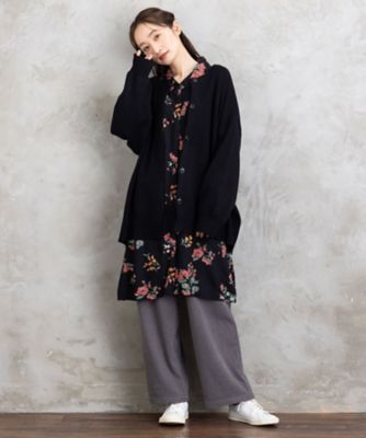 ウールライクワイドパンツ プラスサイズ 33121623 | sab