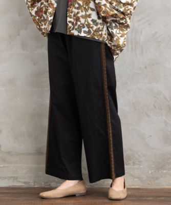 【送料無料】sab street my standard (Women/大きいサイズ)/サブストリート マイスタンダード INDESIGN チロリアンテープエンブロイダリーラインパンツ 33ー12ー1625 ブラック(00) パンツ・ズボン【三越伊勢丹/公式】