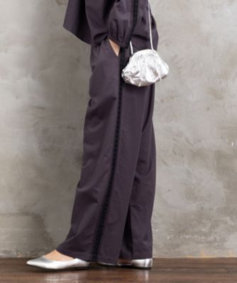 【送料無料】sab street my standard (Women/大きいサイズ)/サブストリート マイスタンダード INDESIGN チロリアンテープエンブロイダリーラインパンツ 33ー12ー1624 チャコール(10) パンツ・ズボン【三越伊勢丹/公式】