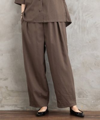 【送料無料】sab street my standard (Women/大きいサイズ)/サブストリート マイスタンダード FONTLAB リネンブレンドカーブパンツ 33ー12ー1636 カーキ(61) パンツ・ズボン【三越伊勢丹/公式】