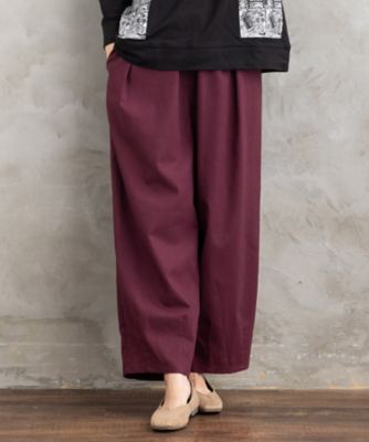 【送料無料】sab street my standard (Women/大きいサイズ)/サブストリート マイスタンダード FONTLAB リネンブレンドカーブパンツ 33ー12ー1636 ボルドー(80) パンツ・ズボン【三越伊勢丹/公式】
