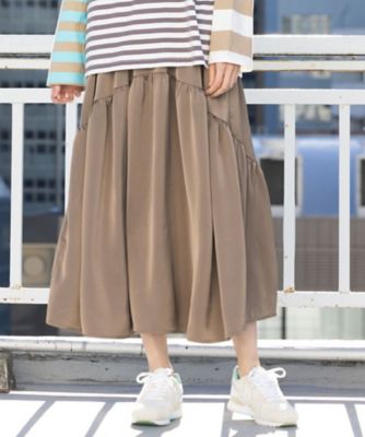 ＜sab street my standard (Women/大きいサイズ)＞ＦＯＮＴＬＡＢ　アシメティアードサテンスカート