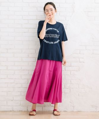 ＩＮＤＥＳＩＧＮ　オーガニックコットン　フレアハギスカート　３３ー１４ー１５３０