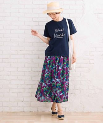 ＩＮＤＥＳＩＧＮ　ストライプ×バインプリントスカート　３３１４１５３９