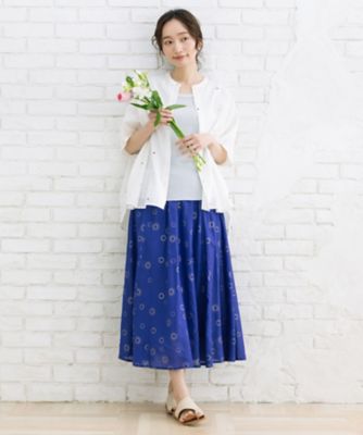 ＩＮＤＥＳＩＧＮ　スシボイルサークルホイルプリントスカート　プラスサイズ　３３ー１４ー１５４８