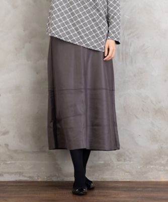 【送料無料】sab street my standard (Women/大きいサイズ)/サブストリート マイスタンダード FONTLAB マシュマロレザーライクスカート 33ー14ー1618 チャコールグレー(10) 【三越伊勢丹/公式】