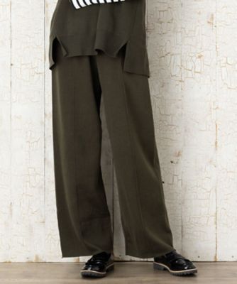 【SALE】sab street my standard (Women/大きいサイズ)/サブストリート マイスタンダード プレーティングニットパンツ 33-15-1473 カーキ(61) パンツ・ズボン【三越伊勢丹/公式】