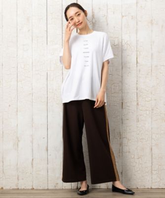 FONTLAB ラメラインセミワイドパンツ | sab street my standard