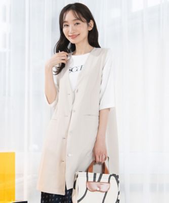 ＜sab street my standard (Women/大きいサイズ)＞ＦＯＮＴＬＡＢ　ナチュラルストレッチノーカラーロングジレ　３３ー２０ー５４７３