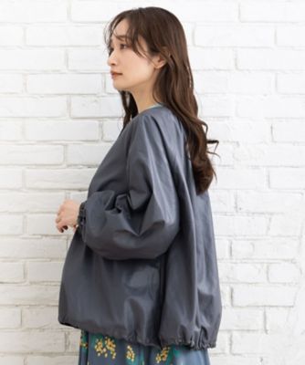 ＭＡＤＥ　ＩＮ　ＪＡＰＡＮ　レザータッチブルゾン