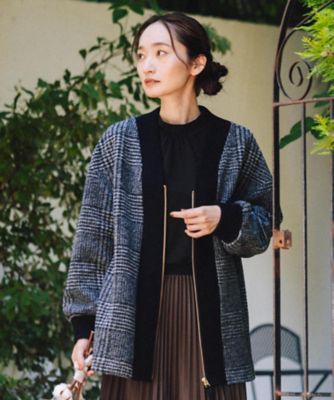 ＜sab street my standard (Women/大きいサイズ)＞イタリアンエアリーリブデザインジップブルゾン　３３ー２３ー５４３４