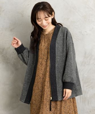 サブストリート（sab street）/【大きいサイズ】イタリアンエアリーリブデザインジップブルゾン イタリアンエアリーリブデザインジップブルゾン 33ー23ー5434