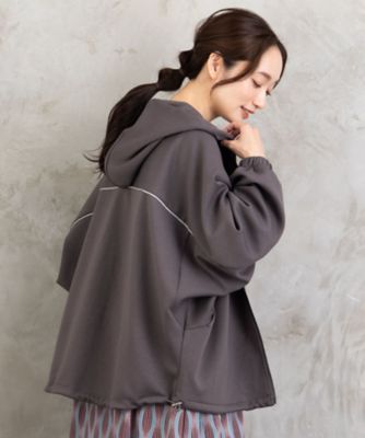 【送料無料】sab street my standard (Women/大きいサイズ)/サブストリート マイスタンダード FONTLAB ラメパイピングダンボールドロストブルゾン 33ー23ー5458 チャコール(10) コート・ジャケット【三越伊勢丹/公式】