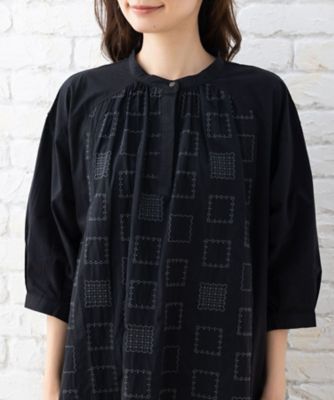 スクエア刺繍ワンピース　プラスサイズ
