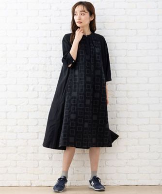 スクエア刺繍ワンピース　プラスサイズ