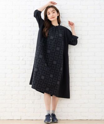 スクエア刺繍ワンピース　プラスサイズ