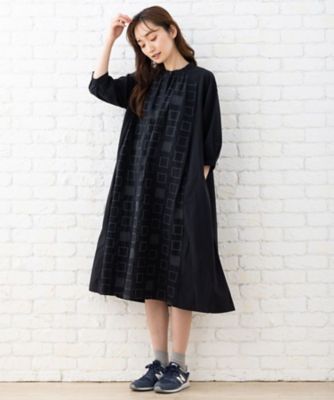 スクエア刺繍ワンピース　プラスサイズ