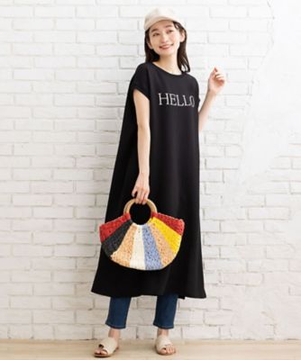 ＜sab street my standard (Women/大きいサイズ)＞ＦＯＮＴＬＡＢ　ＨＥＬＬＯプリントワンピース　３３－３０－９２１９