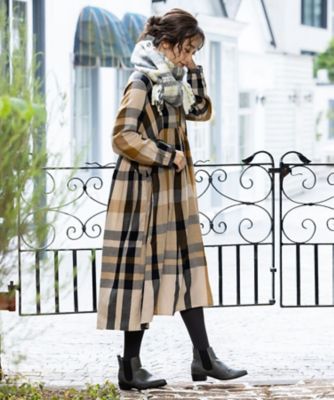 ＜sab street my standard (Women/大きいサイズ)＞Ｐａｎｄｏｒｉ　ｗａｒａｉｃｈｉ　Ｖネックチェックワンピース　３３－３０－９３２９