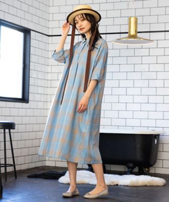 トーンオントーンチェックワンピース