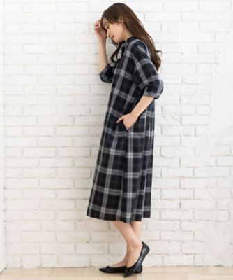 トーンオントーンチェックワンピース
