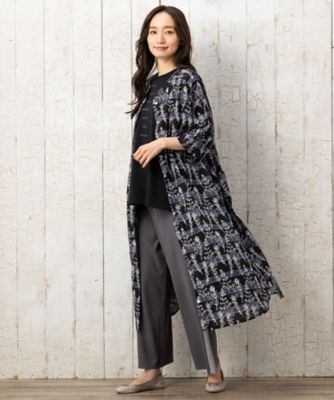 ボタニカルボーダープリントワンピース
