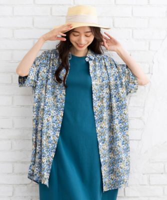 ＜sab street my standard (Women/大きいサイズ)＞ブルーミングプリントチュニック　プラスサイズ　３３－３０－９４７５