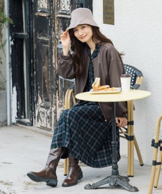 起毛ラメチェックワンピース プラスサイズ 33ー30ー9521 | sab