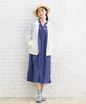 エンブロイダリーレースデニムワンピース　３３ー３０ー９５２２