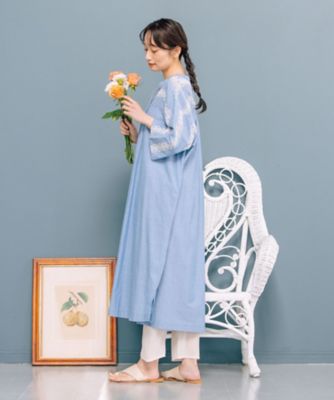 エンブロイダリーレースデニムワンピース　３３ー３０ー９５２２