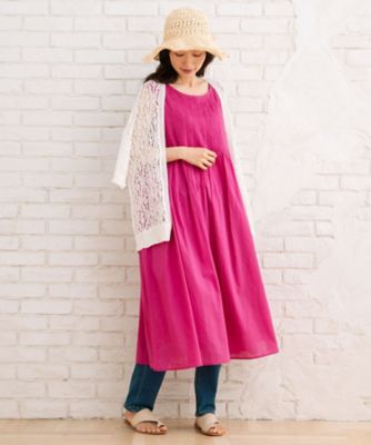 ＩＮＤＥＳＩＧＮ　コットンピンタックノースリーブワンピース　３３ー３０ー９５５８