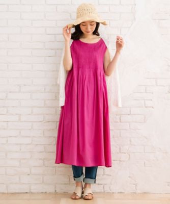 ＩＮＤＥＳＩＧＮ　コットンピンタックノースリーブワンピース　３３ー３０ー９５５８