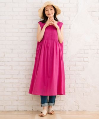 ＩＮＤＥＳＩＧＮ　コットンピンタックノースリーブワンピース　３３ー３０ー９５５８