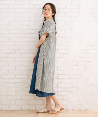 ＩＮＤＥＳＩＧＮ　コットンピンタックノースリーブワンピース　３３ー３０ー９５５８