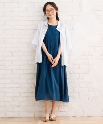 ＩＮＤＥＳＩＧＮ　コットンピンタックノースリーブワンピース　３３ー３０ー９５５８