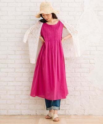 sab street my standard (Women/大きいサイズ)/サブストリート マイスタンダード ＩＮＤＥＳＩＧＮ　コットンピンタックノースリーブワンピース　３３ー３０ー９５５８