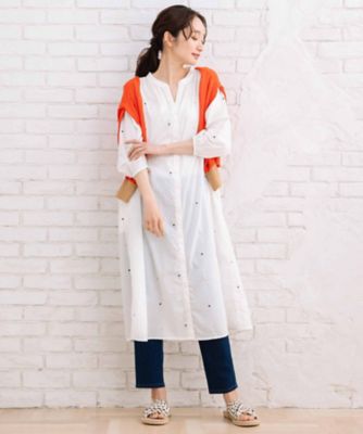 sab street my standard (Women/大きいサイズ)/サブストリート　マイスタンダード ＩＮＤＥＳＩＧＮ　プリント＆シャイニードットワンピース　プラスサイズ　３３３０９５６３