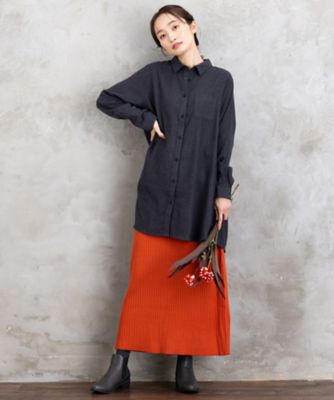 吸湿・発熱 ソフトサーモ起毛チェックシャツチュニック