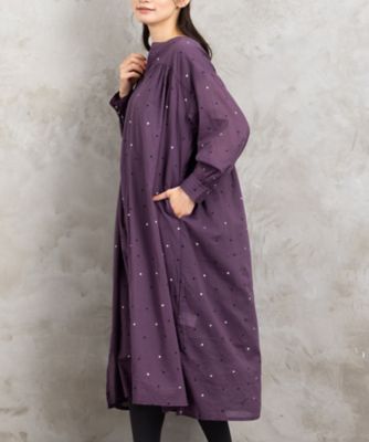 ホイルドットプリントキーネックワンピース 33ー30ー9619