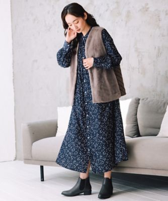 パウダーサテンスタープリントワンピース 33ー30ー9624 | sab