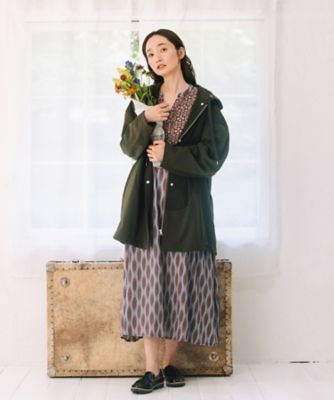 INDESIGN MIXプリントスキッパーワンピース プラス