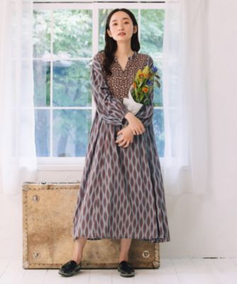 【送料無料】sab street my standard (Women/大きいサイズ)/サブストリート マイスタンダード INDESIGN MIXプリントスキッパーワンピース 33ー30ー9628 ブラウン(23) ワンピース・ドレス【三越伊勢丹/公式】