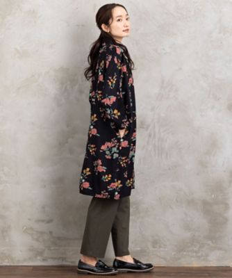 INDESIGN フラワーブーケプリントシャツチュニック 33ー30