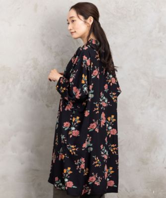 INDESIGN フラワーブーケプリントシャツチュニック 33ー30