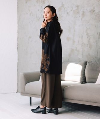 INDESIGN フラワーエンブロイダリーシャツチュニック プラス