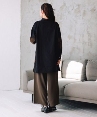 INDESIGN フラワーエンブロイダリーシャツチュニック プラス