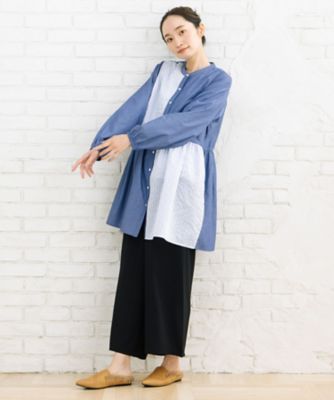 M'S GRACY ストライプ カメリア半袖チュニック 42 パッチワークストライプチュニック プラスサイズ 33ー30ー