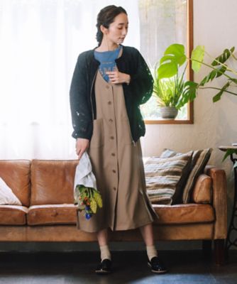 ADORE ライトリバー ジャンパースカート 2way ロングジレ ベージュ M