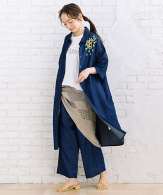 ＜sab street my standard (Women/大きいサイズ)＞ＩＮＤＥＳＩＧＮ　ワンポイントフラワーエンブロイダリーデニムワンピース　３３３０９６８１