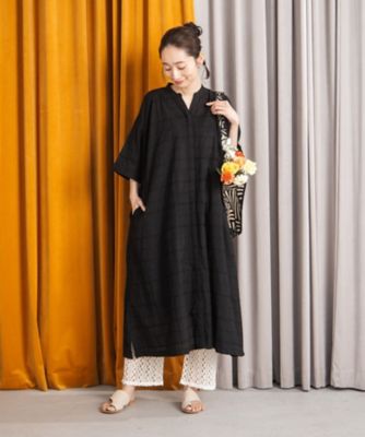 ＜sab street my standard (Women/大きいサイズ)＞ＩＮＤＥＳＩＧＮ　ドビーチェックワンピース　３３ー３０ー９６８７